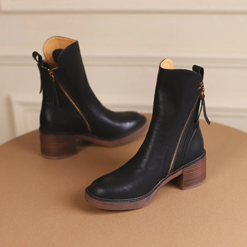 Women's Bonded Leather Ankle Boots