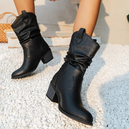 Women's Western Pointed Ankle Boots